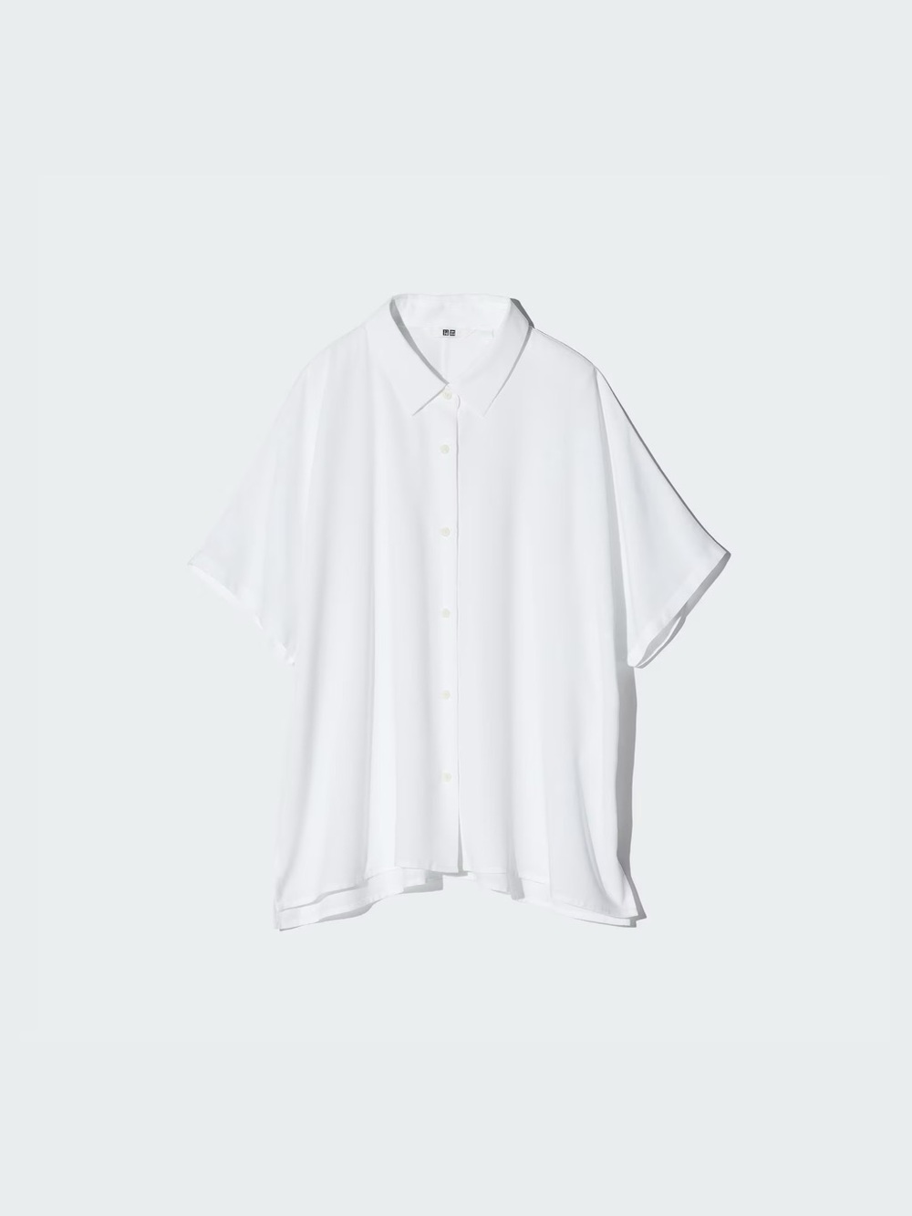 Uniqlo Short Sleeve Rayon Blouse White